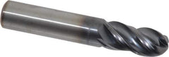 Kennametal - 7/16" Diam, 7/8" LOC, 4 Flute Solid Carbide Ball End Mill - AlTiN Finish, Single End, 2-1/2" OAL, 7/16" Shank Diam, Spiral Flute - Eagle Tool & Supply
