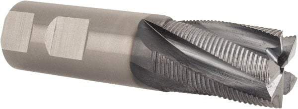 Kennametal - 1" Diam, Fine Pitch, 1-1/2" LOC, 5 Flute Solid Carbide Roughing Square End Mill - AlTiN Finish, 4" OAL, 1" Shank Diam, Centercutting, 20° Helix - Eagle Tool & Supply