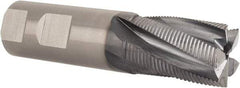 Kennametal - 1" Diam, Fine Pitch, 1-1/2" LOC, 5 Flute Solid Carbide Roughing Square End Mill - AlTiN Finish, 4" OAL, 1" Shank Diam, Centercutting, 20° Helix - Eagle Tool & Supply