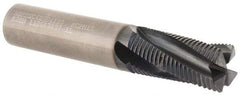 Kennametal - 5/8" Diam, Fine Pitch, 1-1/4" LOC, 4 Flute Solid Carbide Roughing Square End Mill - AlTiN Finish, 3-1/2" OAL, 5/8" Shank Diam, Centercutting, 20° Helix - Eagle Tool & Supply