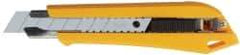 Olfa - Snap Utility Knife - 3.94" High Carbon Tool Steel Blade, Yellow & Black ABS Plastic/Stainless Steel Handle, 1 Blade Included - Eagle Tool & Supply