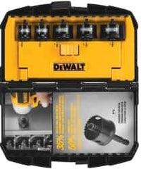 DeWALT - 5 Piece, 3" to 1-3/8" Saw Diam, Impact Rated Hole Saw Kit - Bi-Metal, Toothed Edge, Includes 5 Hole Saws - Eagle Tool & Supply