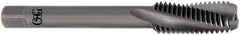 OSG - M3x0.50 3 Flute Modified Bottoming Spiral Flute Tap - Solid Carbide, Bright Finish, 46mm OAL, Right Hand Flute, Right Hand Thread, H3, Series 389 - Eagle Tool & Supply