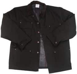 PRO-SAFE - Size XL Cold Weather Jacket - Black, Nylon Quilt Lined & Cotton Duck, Buttons Closure - Eagle Tool & Supply