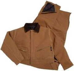 PRO-SAFE - Size M, Brown, Two Way Zipper, Cold Weather Coverall - Cotton, Nylon, 6 Pockets - Eagle Tool & Supply