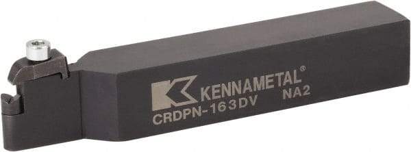 Kennametal - CRDP, Neutral Cut, 0° Lead Angle, 25mm Shank Height x 25mm Shank Width, Neutral Rake Indexable Turning Toolholder - 151.25mm OAL, RPGX060400E Insert Compatibility, Series V-Bottom Round - Eagle Tool & Supply