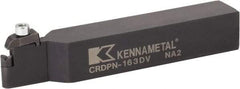 Kennametal - CRDP, Neutral Cut, 0° Lead Angle, 1-1/4" Shank Height x 1-1/4" Shank Width, Neutral Rake Indexable Turning Toolholder - 6" OAL, R..V35 Insert Compatibility, Series V-Bottom Round - Eagle Tool & Supply