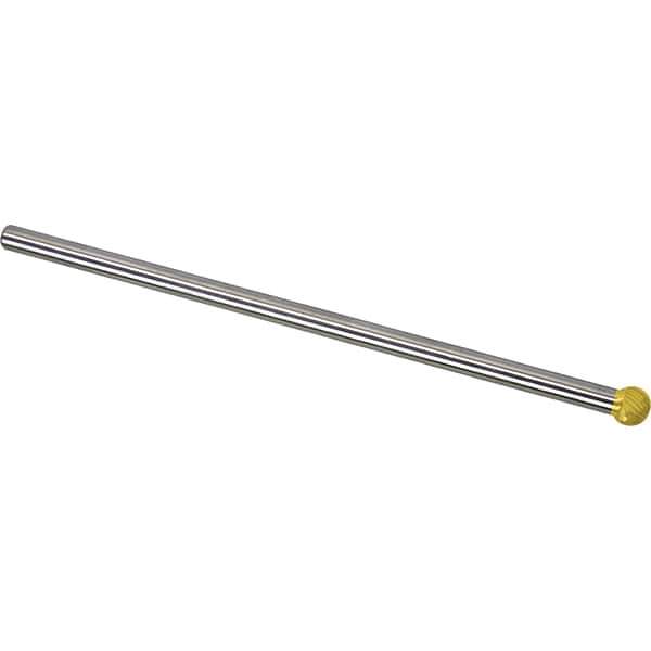 Made in USA - 1/4" Cut Diam, 1/4" Shank Diam, Ball Head Single Cut Burr - Carbide, 7/32" LOC, 6" OAL - Eagle Tool & Supply