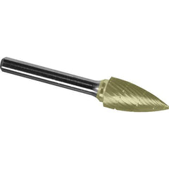 Made in USA - 1/2" Cut Diam, 0.2362" Shank Diam, Tree Head Chipbreaker Cut Burr - Carbide, 19mm LOC, 64mm OAL - Eagle Tool & Supply