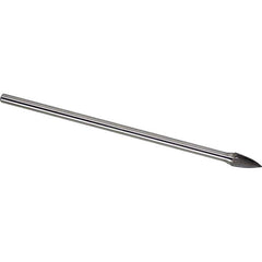 Made in USA - 9.5mm Cut Diam, 0.2362" Shank Diam, Tree Head Single Cut Burr - Carbide, 19mm LOC, 169mm OAL - Eagle Tool & Supply