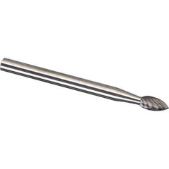 Made in USA - 1/8" Cut Diam, 1/8" Shank Diam, Carbide Double Cut Tree Burr - Eagle Tool & Supply