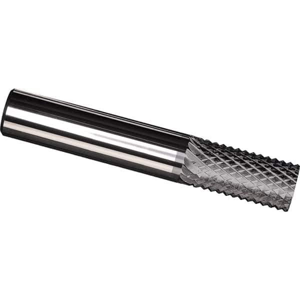 Made in USA - 1/4" Diam, 1" LOC, Plain End, Solid Carbide Diamond Pattern Router Bit - Right Hand Cut, 3" OAL, 1/4" Shank Diam, Use on Carbon & Honeycomb, Carbon Fiber, Composite, Fiberglass, Graphite - Eagle Tool & Supply