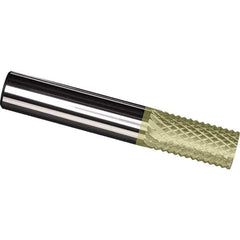 Made in USA - 1/8" Diam, 1/2" LOC, Plain End, Solid Carbide Diamond Pattern Router Bit - Right Hand Cut, 1-1/2" OAL, 1/8" Shank Diam, Use on Carbon & Honeycomb, Carbon Fiber, Composite, Fiberglass, Graphite - Eagle Tool & Supply