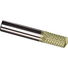 Made in USA - 1/2" Diam, 1" LOC, Drill Point End, Solid Carbide Diamond Pattern Router Bit - Right Hand Cut, 3" OAL, 1/2" Shank Diam, Use on Carbon & Honeycomb, Carbon Fiber, Composite, Fiberglass, Graphite - Eagle Tool & Supply