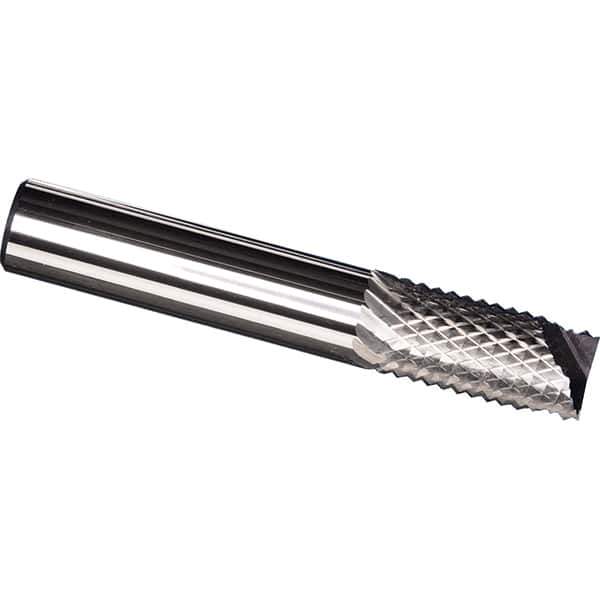 Made in USA - 3/8" Diam, 1" LOC, End Mill End, Solid Carbide Diamond Pattern Router Bit - Right Hand Cut, 2-1/2" OAL, 3/8" Shank Diam, Use on Carbon & Honeycomb, Carbon Fiber, Composite, Fiberglass, Graphite - Eagle Tool & Supply