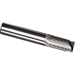 Made in USA - 3/8" Diam, 1" LOC, End Mill End, Solid Carbide Diamond Pattern Router Bit - Right Hand Cut, 2-1/2" OAL, 3/8" Shank Diam, Use on Carbon & Honeycomb, Carbon Fiber, Composite, Fiberglass, Graphite - Eagle Tool & Supply