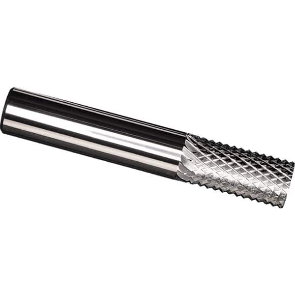 Made in USA - 1/8" Diam, 1/2" LOC, Plain End, Solid Carbide Diamond Pattern Router Bit - Right Hand Cut, 1-1/2" OAL, 1/8" Shank Diam, Use on Carbon & Honeycomb, Carbon Fiber, Composite, Fiberglass, Graphite - Eagle Tool & Supply