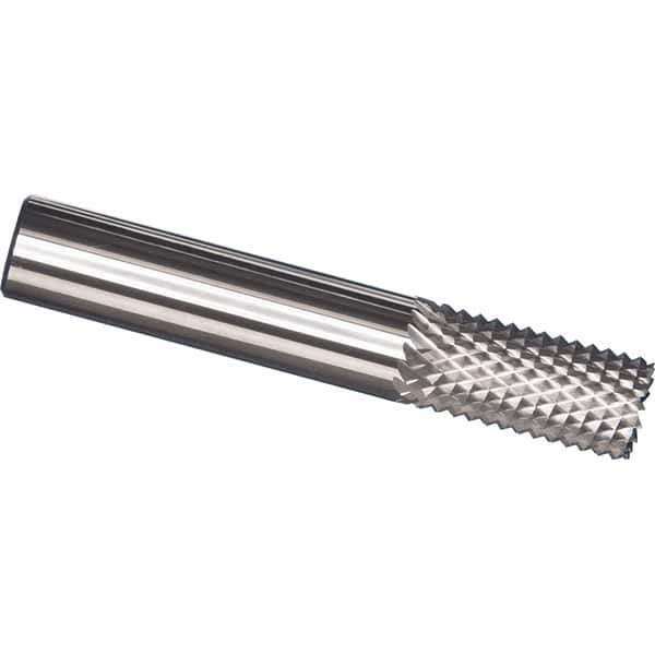 Made in USA - 1/2" Diam, 1" LOC, Burr End, Solid Carbide Diamond Pattern Router Bit - Right Hand Cut, 3" OAL, 1/2" Shank Diam, Use on Carbon & Honeycomb, Carbon Fiber, Composite, Fiberglass, Graphite - Eagle Tool & Supply