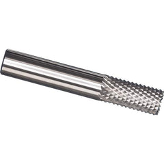 Made in USA - 1/2" Diam, 1" LOC, Burr End, Solid Carbide Diamond Pattern Router Bit - Right Hand Cut, 3" OAL, 1/2" Shank Diam, Use on Carbon & Honeycomb, Carbon Fiber, Composite, Fiberglass, Graphite - Eagle Tool & Supply