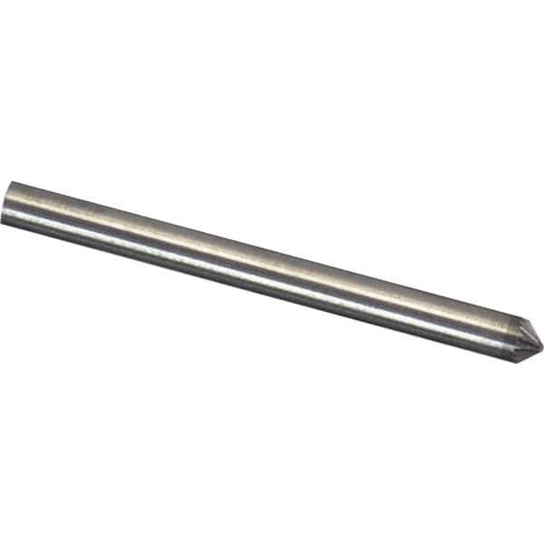 Made in USA - 1/8" Cut Diam, 1/8" Shank Diam, Cone Head Single Cut Burr - Carbide, 1/16" LOC, 1-1/2" OAL - Eagle Tool & Supply