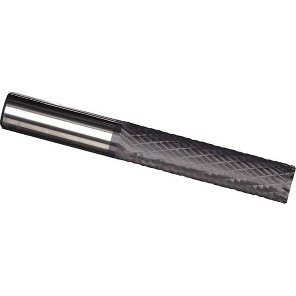 Made in USA - 1/8" Diam, 1/2" LOC, Plain End, Solid Carbide Diamond Pattern Router Bit - Right Hand Cut, 1-1/2" OAL, 1/8" Shank Diam, Use on Cast Iron, Stainless, Steel, Titanium - Eagle Tool & Supply