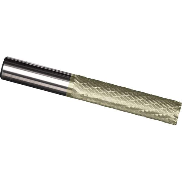 Made in USA - 1/2" Diam, 1" LOC, Plain End, Solid Carbide Diamond Pattern Router Bit - Right Hand Cut, 3" OAL, 1/2" Shank Diam, Use on Cast Iron, Stainless, Steel, Titanium - Eagle Tool & Supply