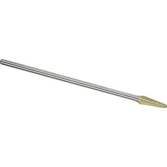 Made in USA - 1/4" Cut Diam, 1/4" Shank Diam, Cone Head Single Cut Burr - Carbide, 5/8" LOC, 6-3/4" OAL - Eagle Tool & Supply