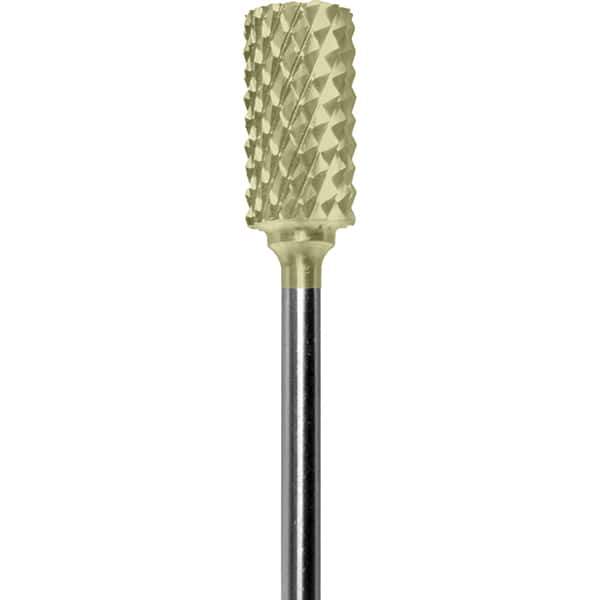 Made in USA - 1/4" Cut Diam, 0.0925" Shank Diam, Cylinder Head Diamond Cut Burr - Carbide, 1/2" LOC, 2" OAL - Eagle Tool & Supply