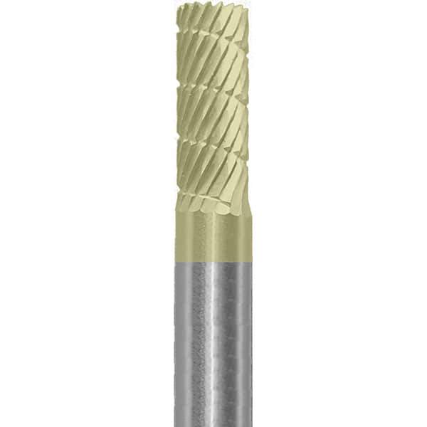 Made in USA - 1/4" Cut Diam, 1/4" Shank Diam, Cylinder Head Fastmill Cut Burr - Carbide, 5/8" LOC, 2" OAL - Eagle Tool & Supply