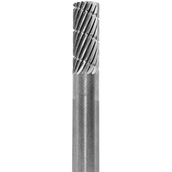 Made in USA - 6mm Cut Diam, 0.2362" Shank Diam, Cylinder Head Double Cut Burr - Carbide, 16mm LOC, 50mm OAL - Eagle Tool & Supply