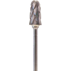 Made in USA - 7mm Cut Diam, 0.0925" Shank Diam, Cone Head Double Cut Burr - Carbide, 14mm LOC, 52mm OAL - Eagle Tool & Supply