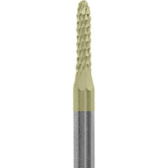 Made in USA - 3/32" Cut Diam, 0.0925" Shank Diam, Cone Head Diamond Cut Burr - Carbide, 3/8" LOC, 1-1/2" OAL - Eagle Tool & Supply