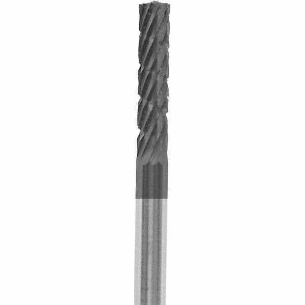 Made in USA - 3/32" Cut Diam, 0.0925" Shank Diam, Cylinder Head Chipbreaker Cut Burr - Carbide, 3/8" LOC, 1-1/2" OAL - Eagle Tool & Supply