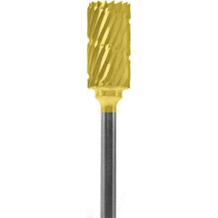 Made in USA - 1/4" Cut Diam, 0.0925" Shank Diam, Cylinder Head Chipbreaker Cut Burr - Carbide, 1/2" LOC, 2" OAL - Eagle Tool & Supply