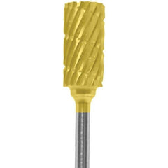 Made in USA - 1/4" Cut Diam, 0.0925" Shank Diam, Cylinder Head Chipbreaker Cut Burr - Carbide, 1/2" LOC, 2" OAL - Eagle Tool & Supply