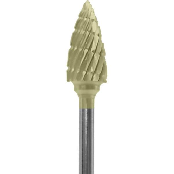 Made in USA - 1/4" Cut Diam, 0.0925" Shank Diam, Tree Head Double Cut Burr - Carbide, 1/2" LOC, 2" OAL - Eagle Tool & Supply