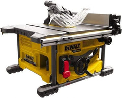 DeWALT - 8-1/4" Blade Diam, Table Saw - 5,800 RPM, 19-1/16" Table Depth x 19-1/16" Table Width, 60 Volts, 5/8" Arbor - Eagle Tool & Supply