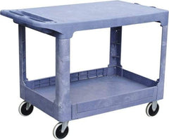 Value Collection - 500 Lb Capacity, 19" Wide x 38" Long x 33" High Shelf Cart - 2 Shelf, Plastic, 2 Rigid/2 Swivel Casters - Eagle Tool & Supply