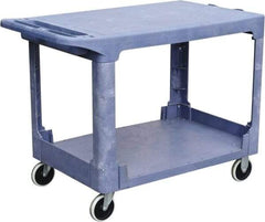 Value Collection - 500 Lb Capacity, 26" Wide x 46" Long x 33" High Shelf Cart - 2 Shelf, Plastic, 2 Rigid/2 Swivel Casters - Eagle Tool & Supply