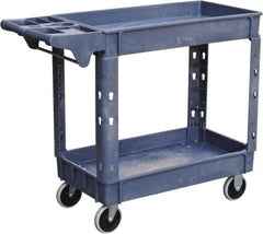 Value Collection - 500 Lb Capacity, 17" Wide x 39-3/4" Long x 33-1/4" High Shelf Cart - 2 Shelf, Plastic, 2 Rigid/2 Swivel Casters - Eagle Tool & Supply