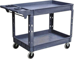 Value Collection - 500 Lb Capacity, 25-1/2" Wide x 46" Long x 33-1/4" High Shelf Cart - 2 Shelf, Plastic, 2 Rigid/2 Swivel Casters - Eagle Tool & Supply