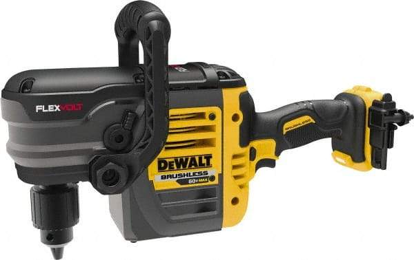 DeWALT - 60 Volt 1/2" Chuck Right Angle Handle Cordless Drill - 0-300 & 0-1200 RPM, Keyed Chuck, Lithium-Ion Batteries Not Included - Eagle Tool & Supply