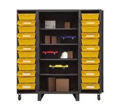 Durham - 4 Shelf 24 Bin Storage Cabinet - Steel, 36" Wide x 36" Deep x 78" High, Gray - Eagle Tool & Supply