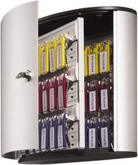 DURABLE - 36 Keys, Silver Key Storage Cabinet - 11-3/4" Wide x 4-5/8" Deep x 11" High - Eagle Tool & Supply