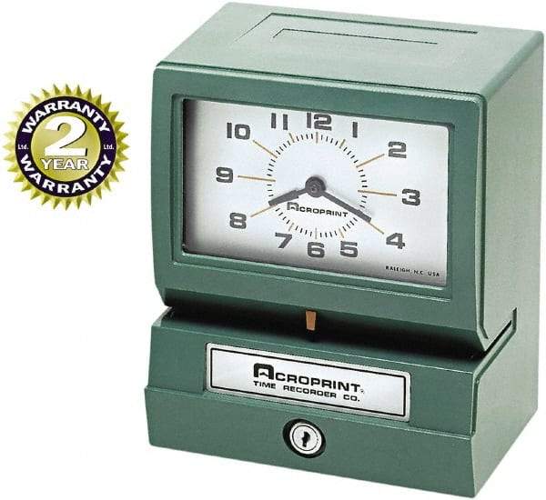 Acroprint Time Recorder - Time Clocks & Time Recorders Punch Style: Manual Power Source: AC Adapter - Eagle Tool & Supply