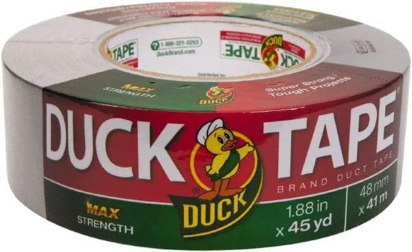 Duck - 1-7/8" x 45 Yds Silver Duct Tape - 11.5 mil, Rubber Adhesive, Vinyl Backing, 32 Lb/ln Tensile Strength, Series DUC - Eagle Tool & Supply