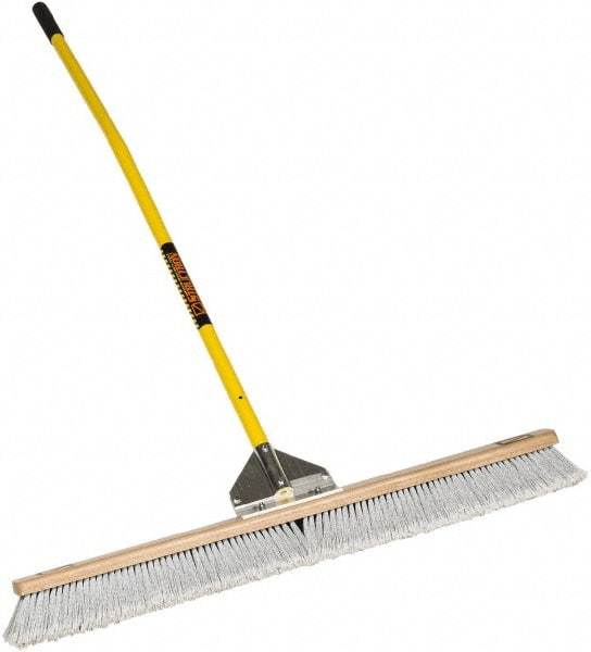 SEYMOUR-MIDWEST - 24" Fine Particle Polypropylene Push Broom - 3" Bristle Length, Wood Block, Bolt-On Handle Connection, Handle Included - Eagle Tool & Supply