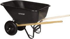 SEYMOUR-MIDWEST - 10 Cu Ft Capacity Wheelbarrow with 8" Pneumatic Wheel - Wood Handle, 59-3/4" Long x 35-1/4" Wide x 19-1/4" High, Black - Eagle Tool & Supply