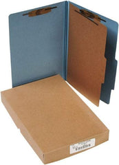 ACCO - 14 x 8 1/2", Legal, Sky Blue, File Folders with Top Tab - Right of Center Tab Cut Location - Eagle Tool & Supply