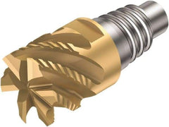 Sandvik Coromant - A316..SM K Grade 1030 Carbide End Milling Tip Insert - TiAlN Finish, 4 Flutes, 19.05mm Cutting Diam, 10.5mm Depth of Cut, 21.3mm Extension, 0.015" Cnr Rad, 40° Helix - Eagle Tool & Supply